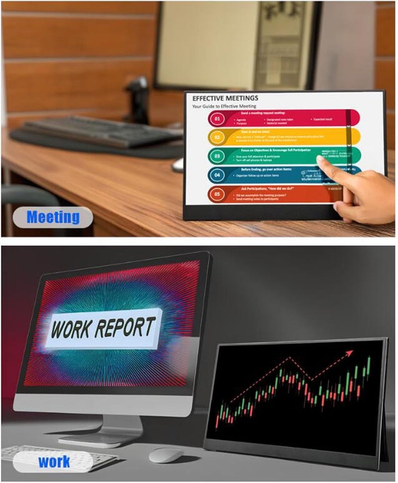 ciciglow 15.6 Inch Portable Display, 1080P Computer Display, Thin and Lightweight Portable External Touch Screen Display for Laptop Computer PC Game Console - Image 5